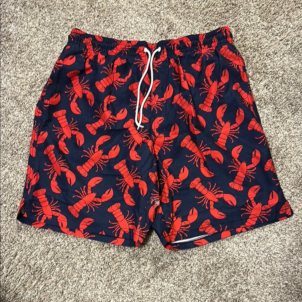 Old Navy Red and Blue Lobster Swim Trunks
